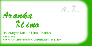 aranka klimo business card